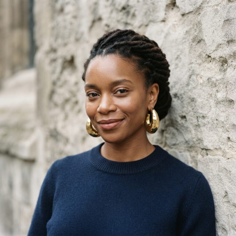 Home black model wearing gold earrings 202608040257