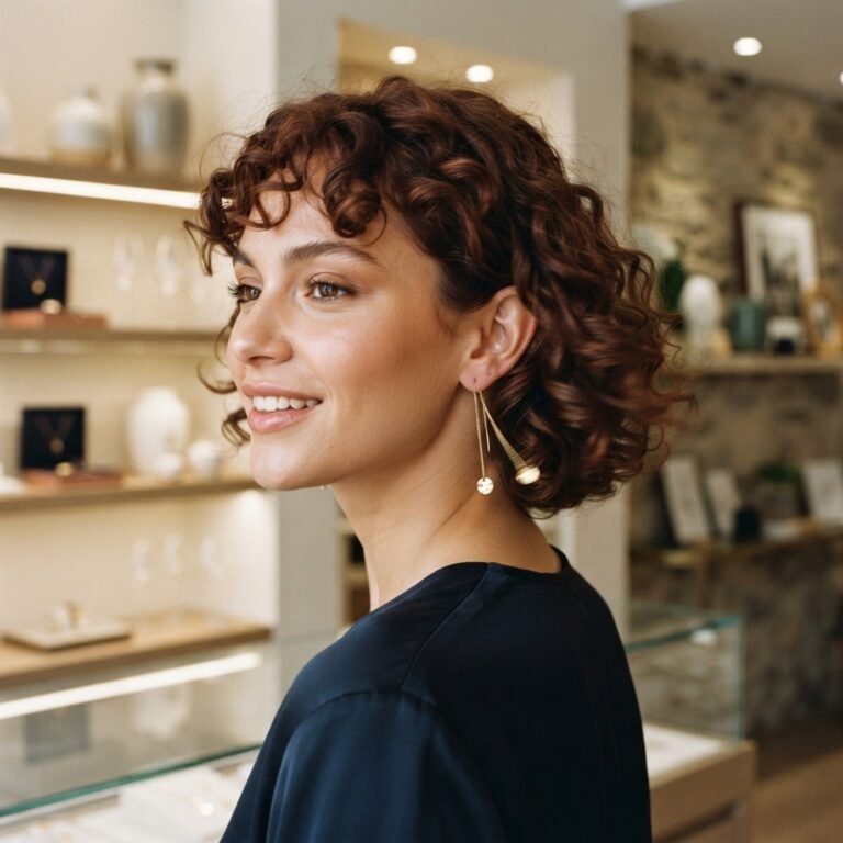 Home model with gold threader earrings 202608040259